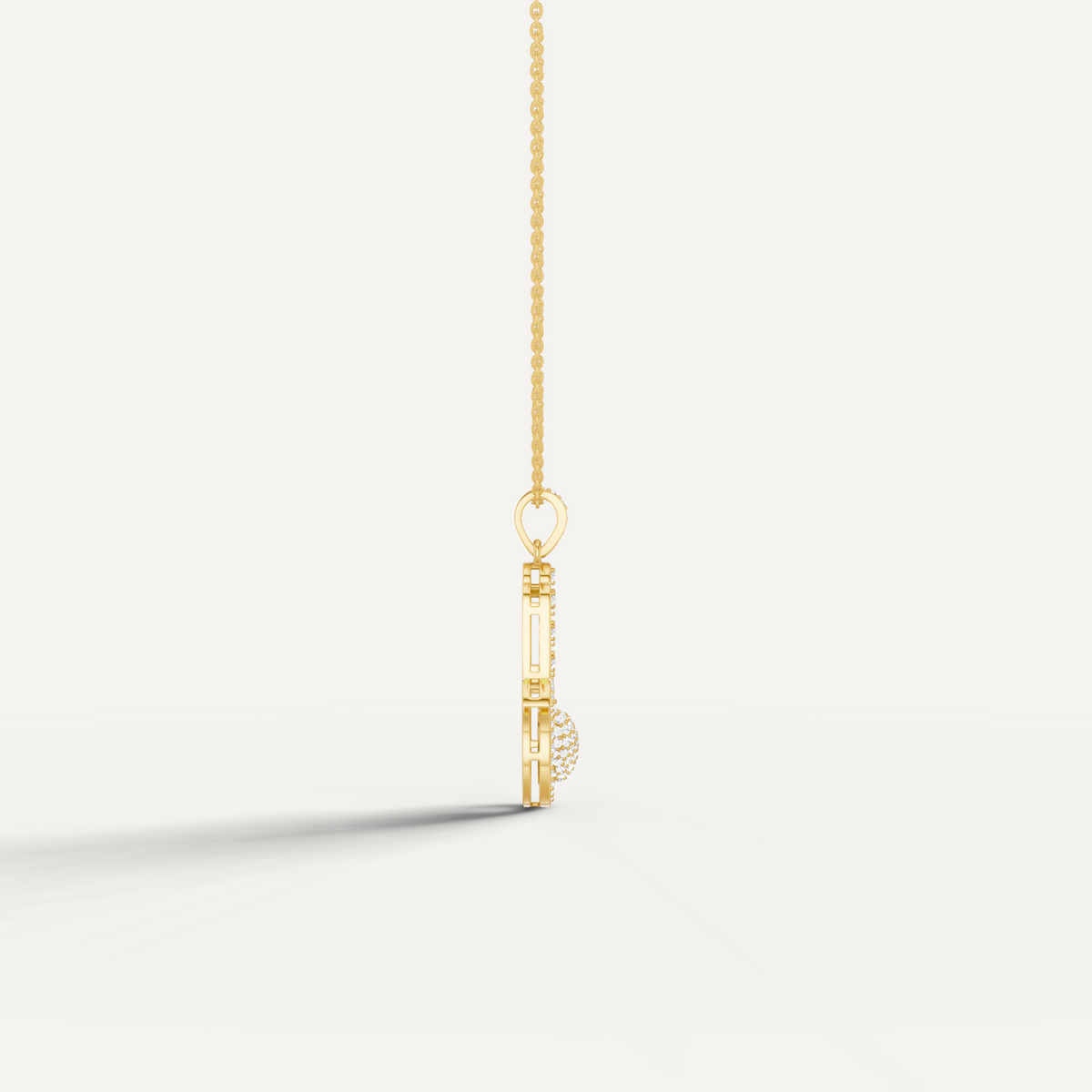 Mira, Hamsa Hand Pendant in 18K Yellow Gold