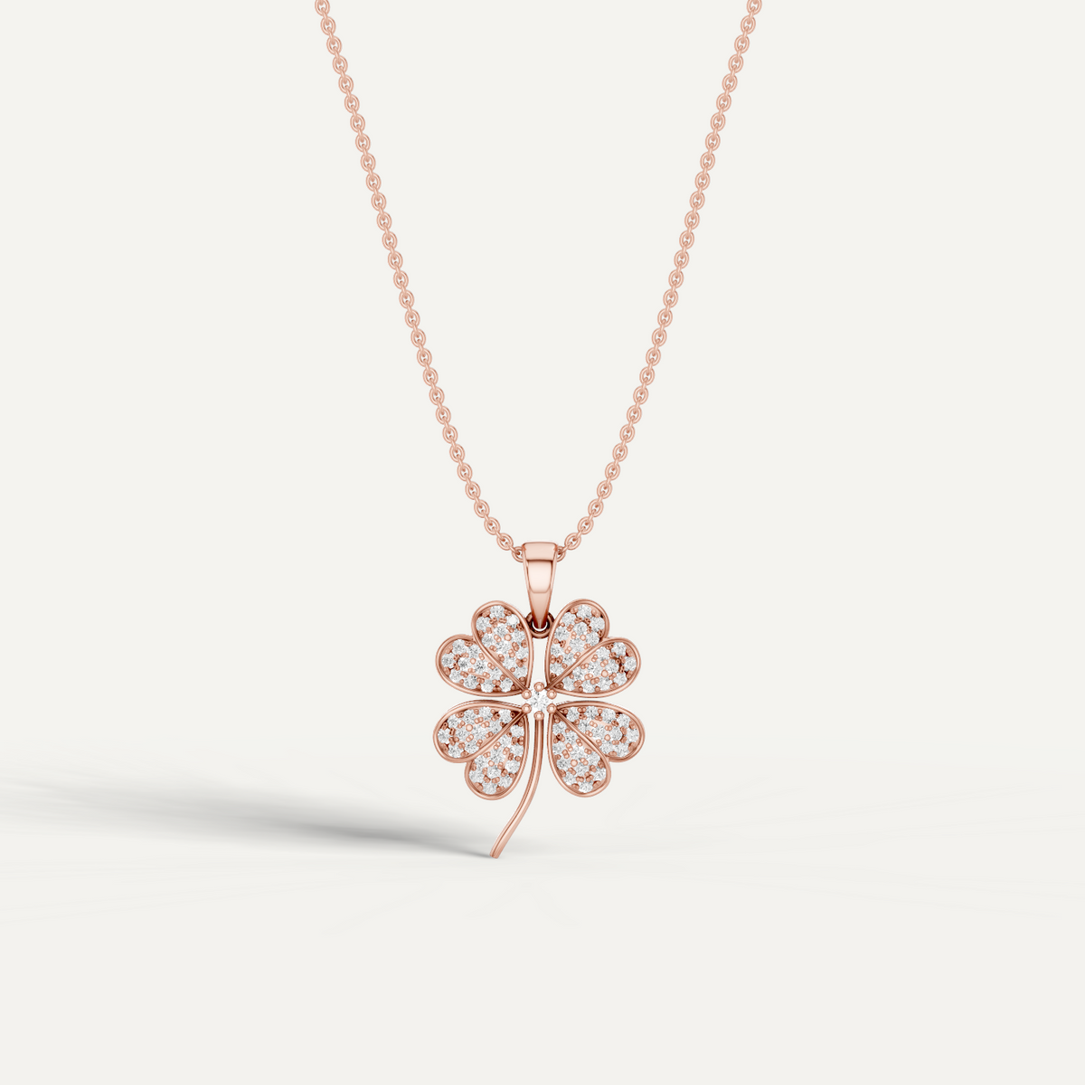 Chamour, Clover Leaf Pendant in 14K Rose Gold