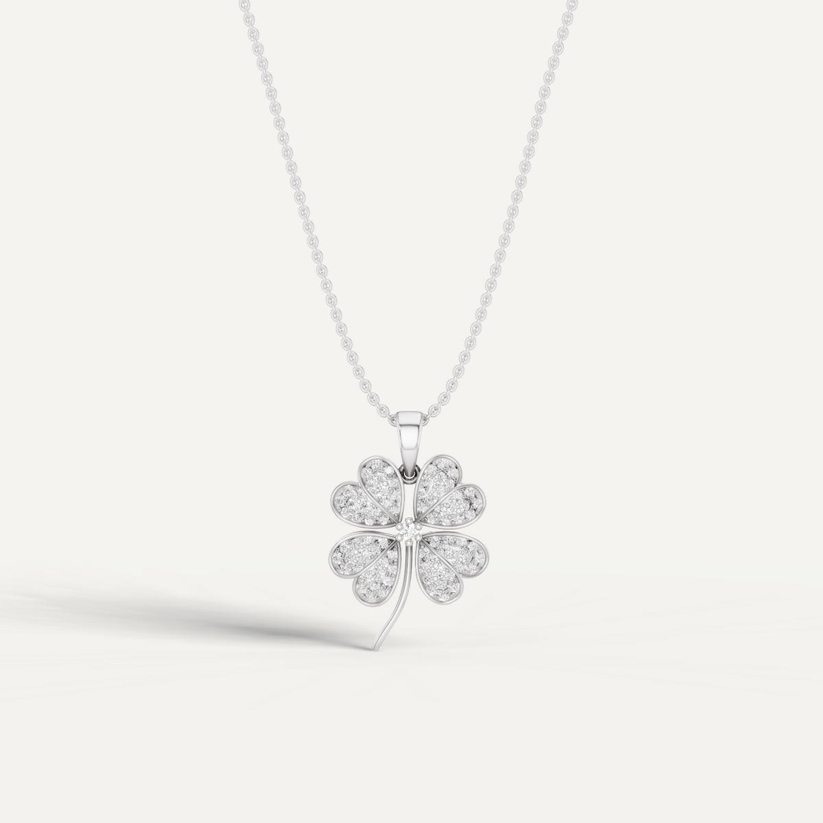 Chamour, Clover Leaf Pendant in 18K White Gold