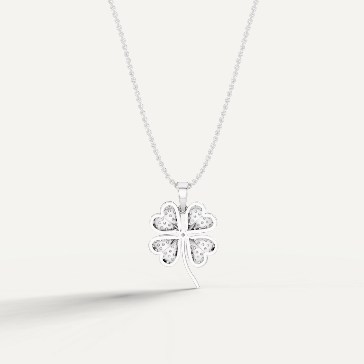 Chamour, Clover Leaf Pendant in 18K White Gold