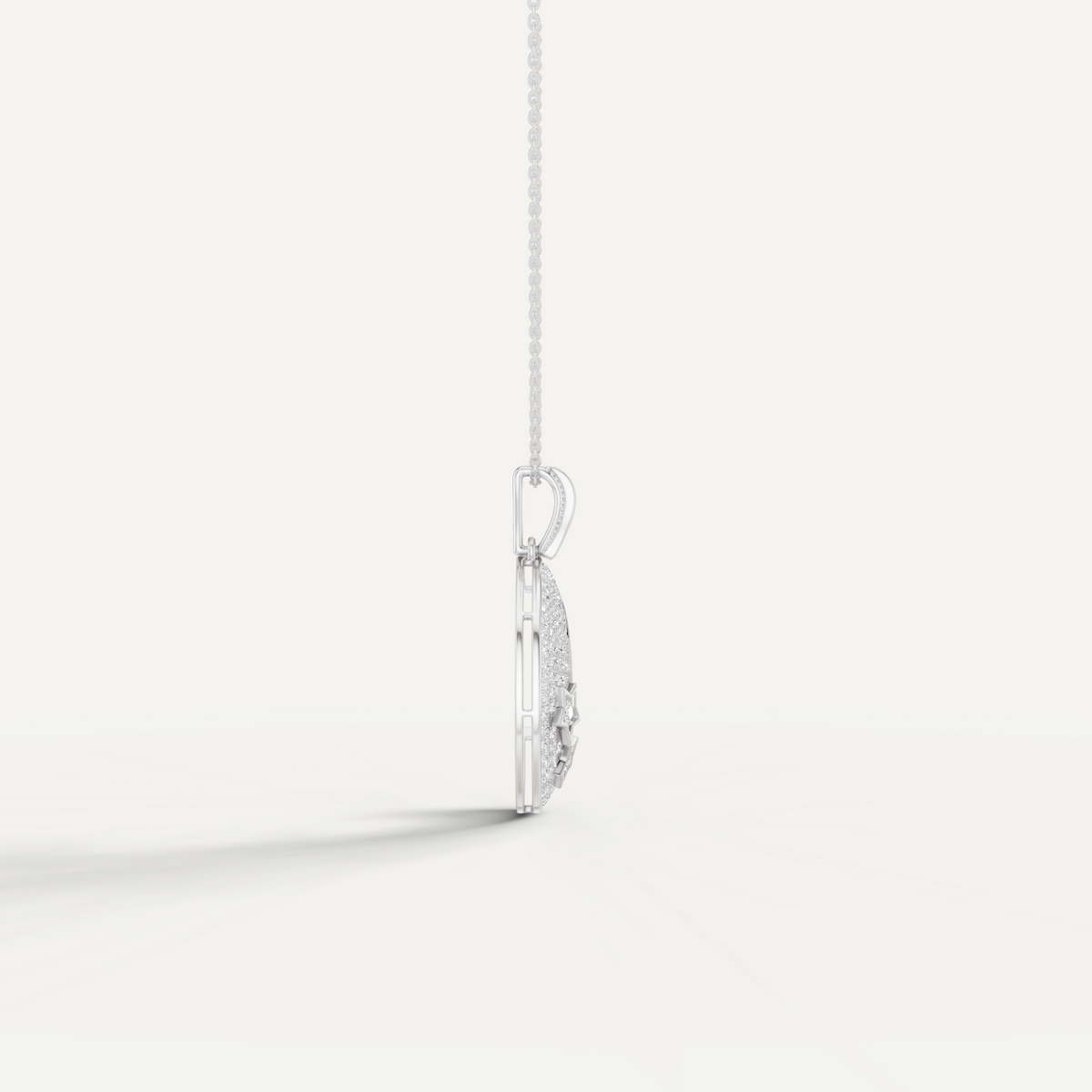 Luna, Moon Pendant in 14K White Gold