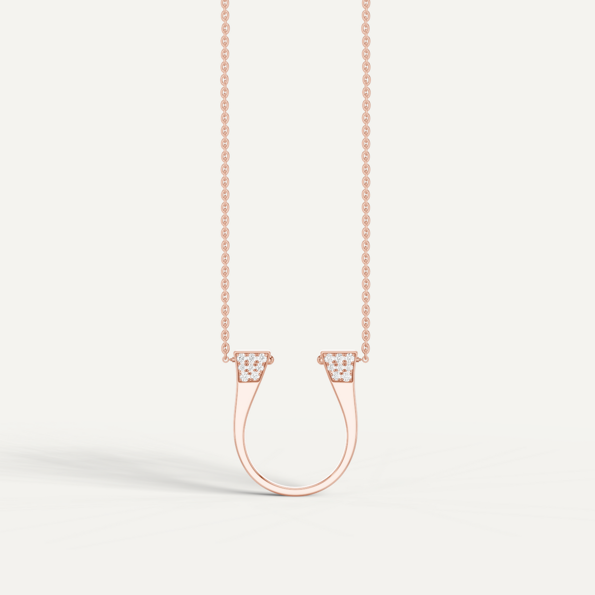 Lightspur, Horseshoe, Pendant in 14K Rose Gold