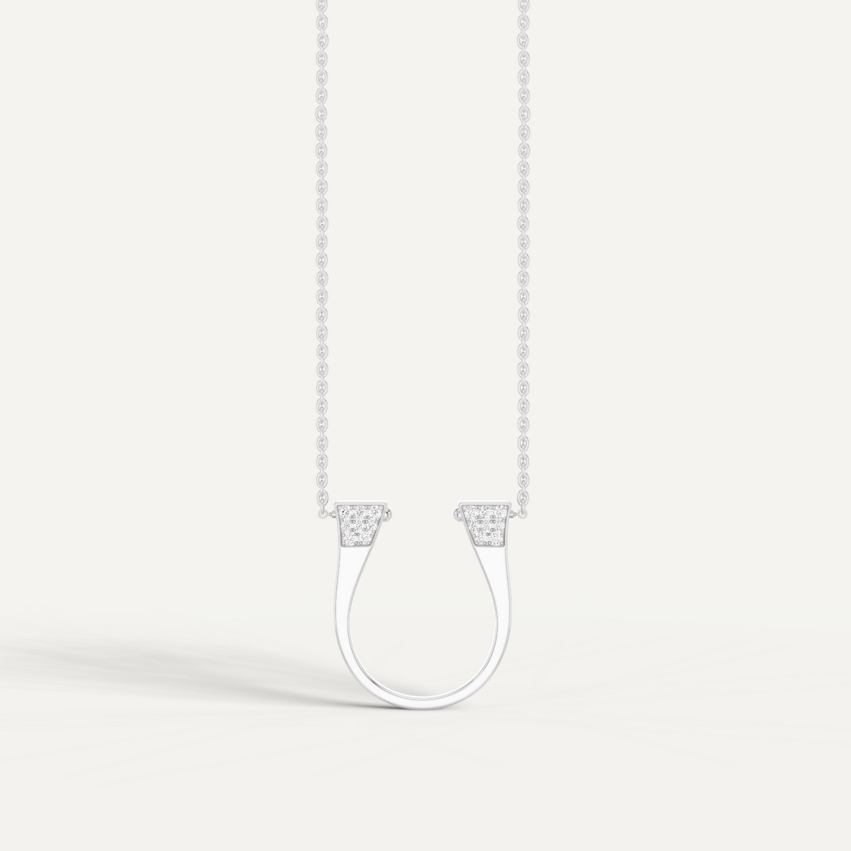 Lightspur, Horseshoe Pendant in 14K White Gold