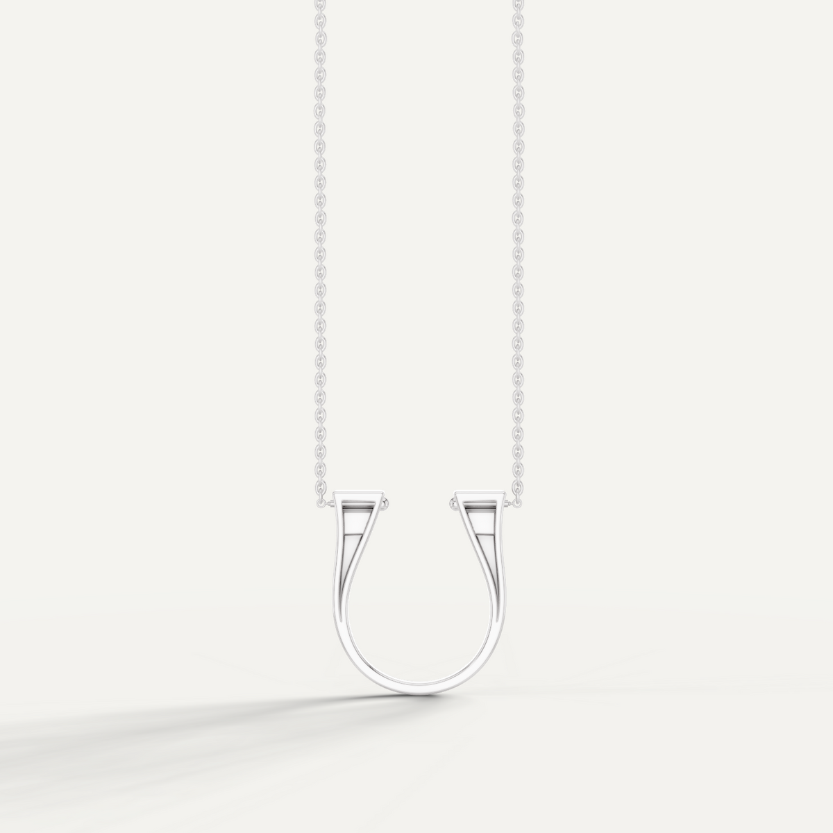 Lightspur, Horseshoe Pendant in 14K White Gold
