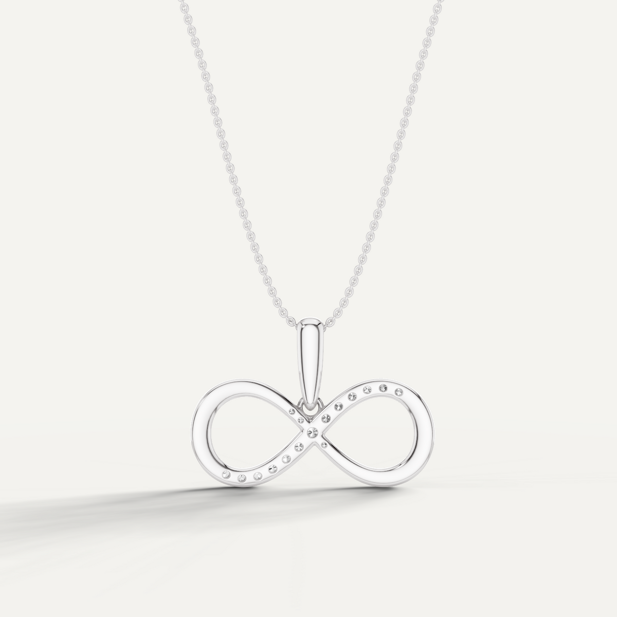 Eternia, Infinity Pendant in 14K White Gold