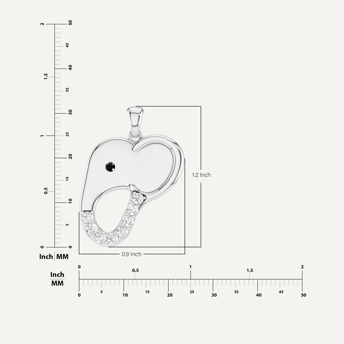 Elli, Elephant Pendant in 14K White Gold