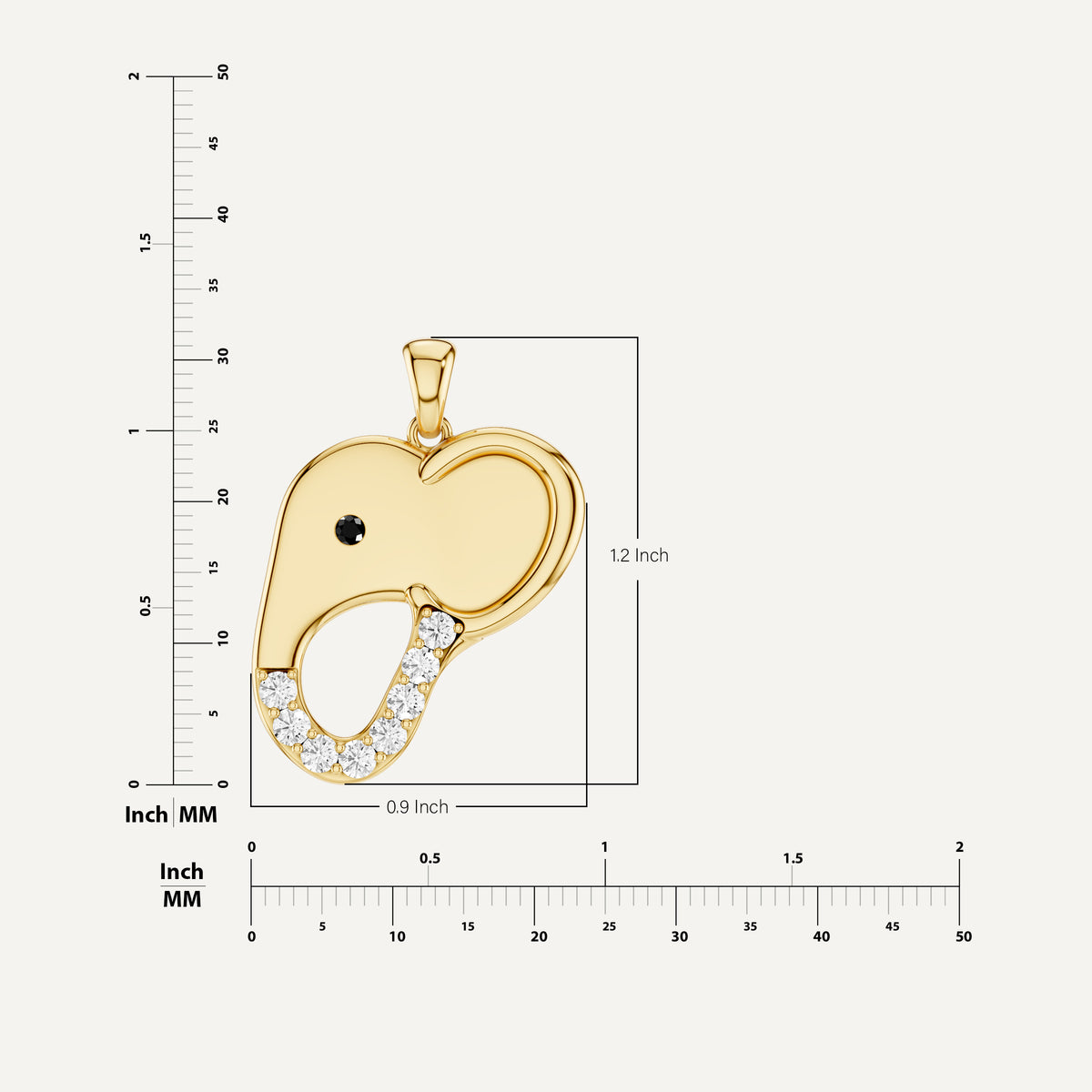 Elli, Elephant Pendant in 14K Yellow Gold