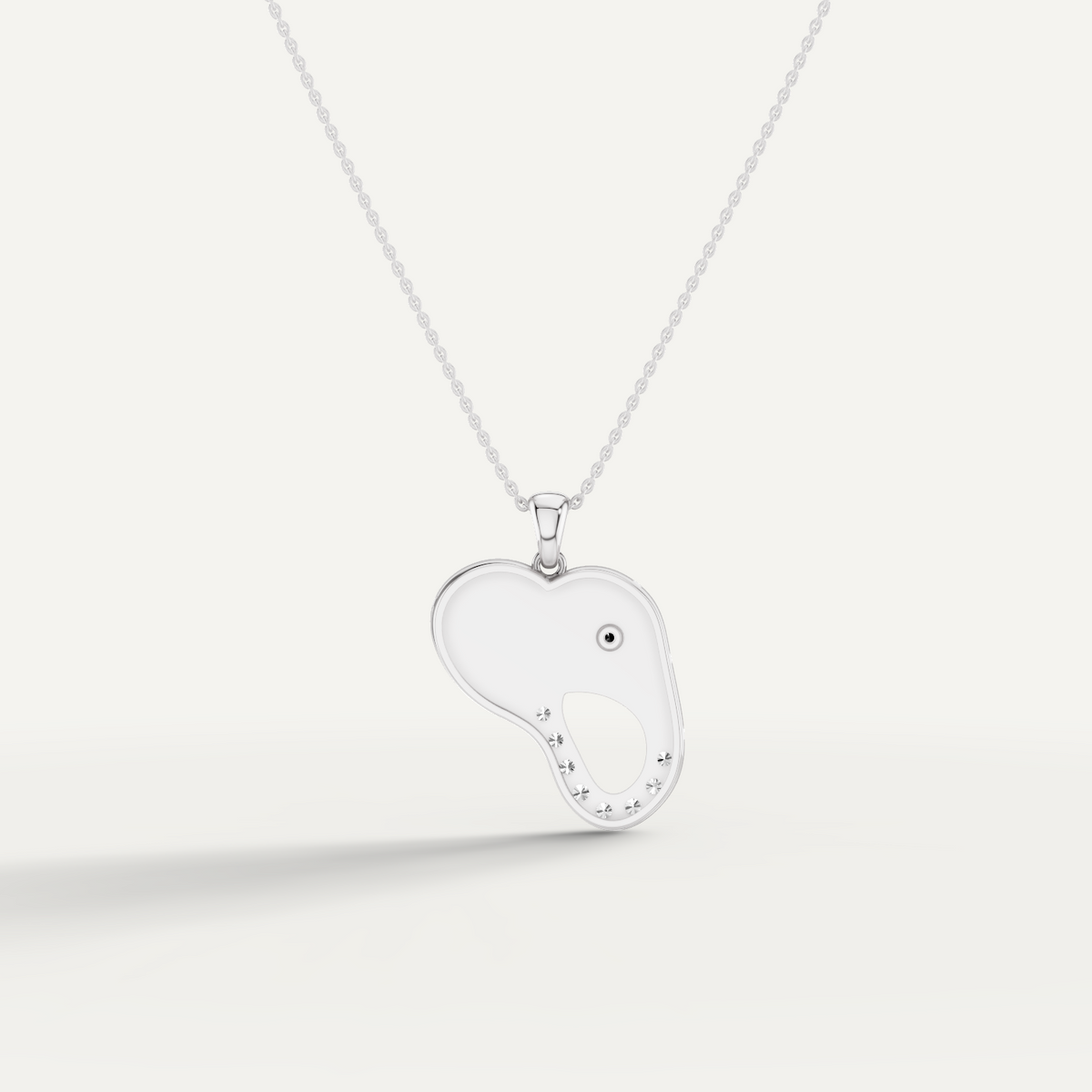 Elli, Elephant Pendant in 18K White Gold