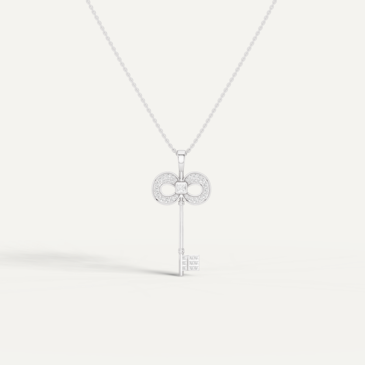 Keeley, Key Pendant in 18K White Gold